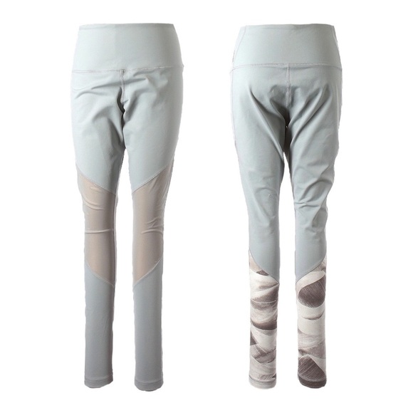 Zella Nordstrom Activewear Light Gray Abstract Print Mesh Leggings Size XL - Picture 1 of 13